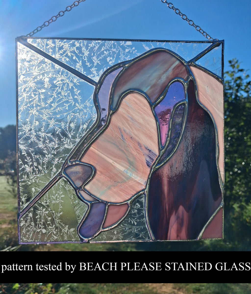 BASSET HOUND DOG PROFILE SERIES-Stained Glass Pattern / 15” x 15”   Digital Download PDF PNG JPG SVG and Resizable /Beginner to Intermediate / Hobby & Commercial License / Very Sherry Glass
