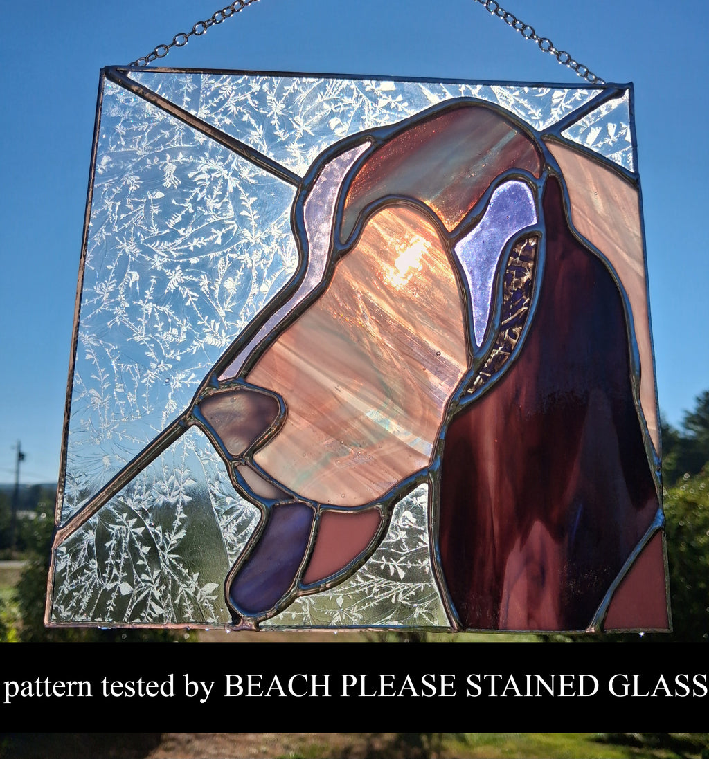 BASSET HOUND DOG PROFILE SERIES-Stained Glass Pattern / 15” x 15”   Digital Download PDF PNG JPG SVG and Resizable /Beginner to Intermediate / Hobby & Commercial License / Very Sherry Glass