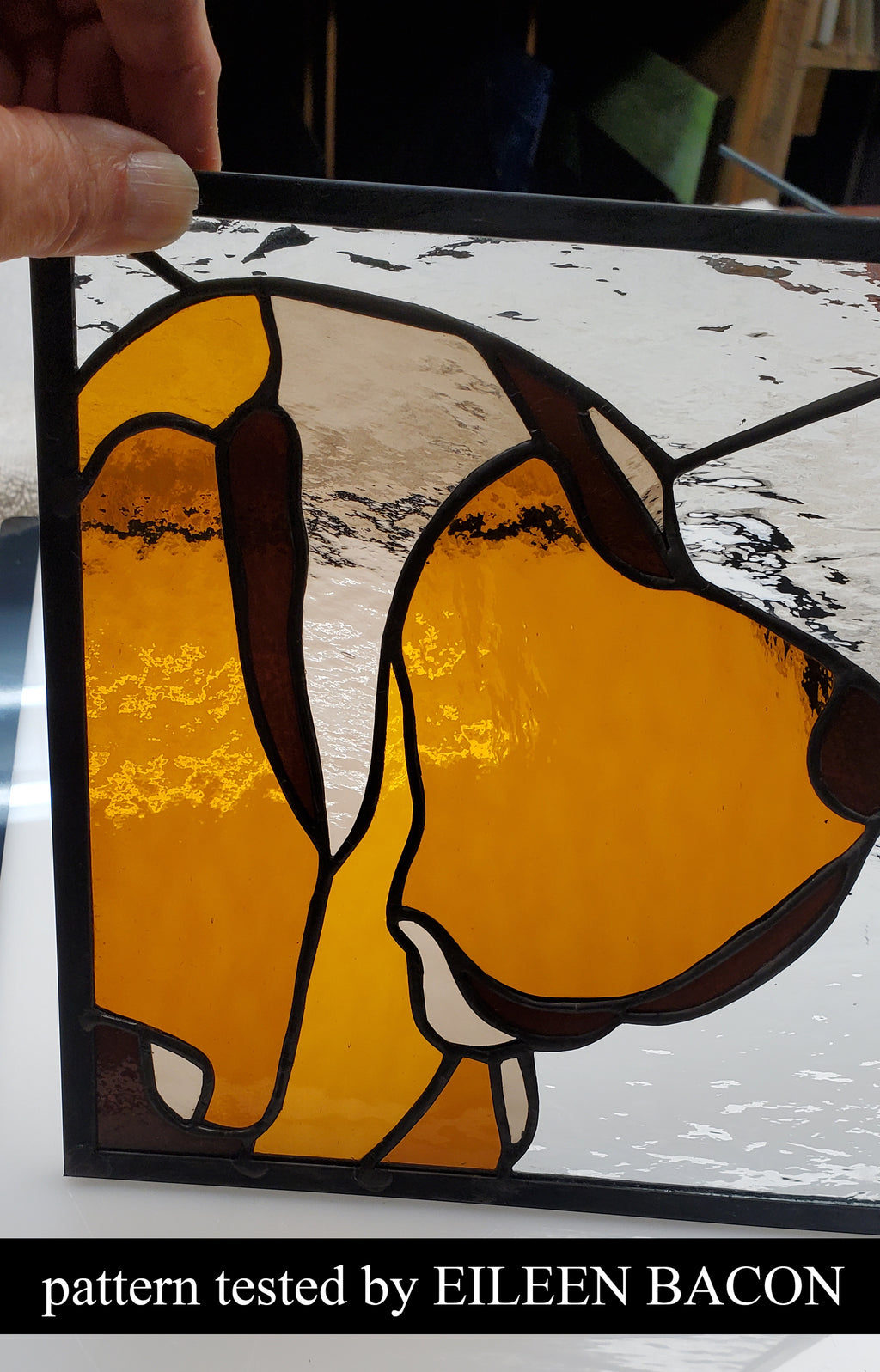 BLOODHOUND -Stained Glass Pattern / 15” x 15”   Digital Download PDF PNG JPG SVG and Resizable /Beginner to Intermediate / Hobby & Commercial License / Very Sherry Glass