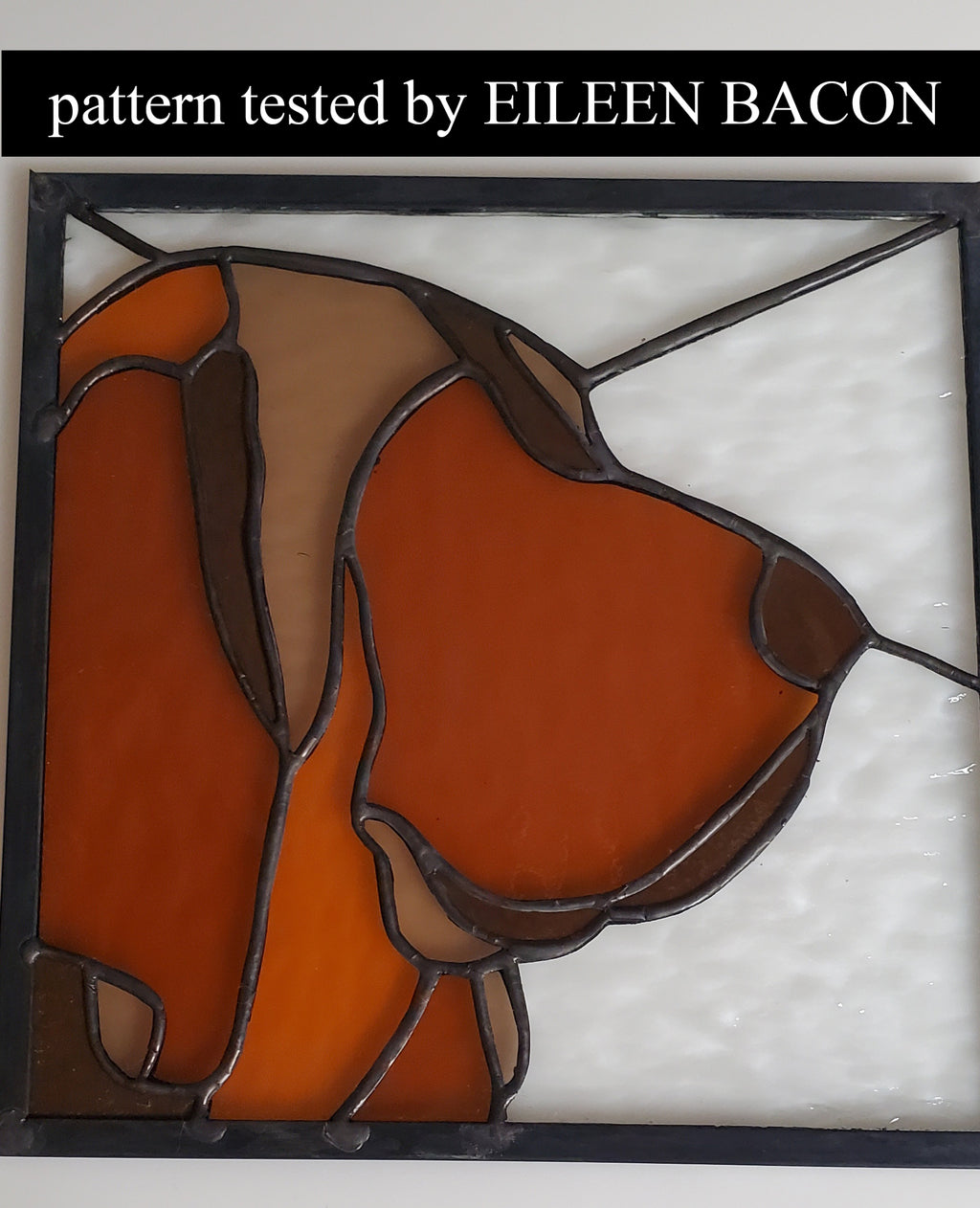 BLOODHOUND -Stained Glass Pattern / 15” x 15”   Digital Download PDF PNG JPG SVG and Resizable /Beginner to Intermediate / Hobby & Commercial License / Very Sherry Glass