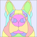 GERMAN SHEPHERD NOSE BOOP SERIES Stained Glass Pattern / 15" x 15" Digital Download PDF PNG JPG SVG / Beginner to Intermediate / Hobby & Commercial License / Very Sherry Glass