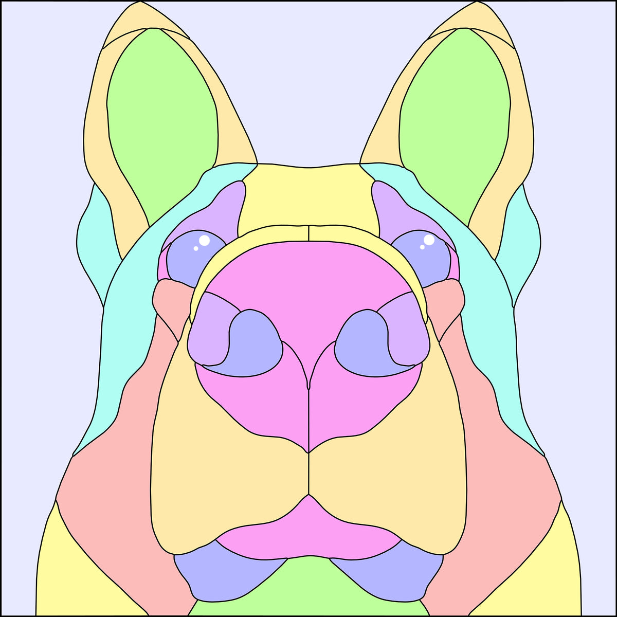 GERMAN SHEPHERD NOSE BOOP SERIES Stained Glass Pattern / 15" x 15" Digital Download PDF PNG JPG SVG / Beginner to Intermediate / Hobby & Commercial License / Very Sherry Glass