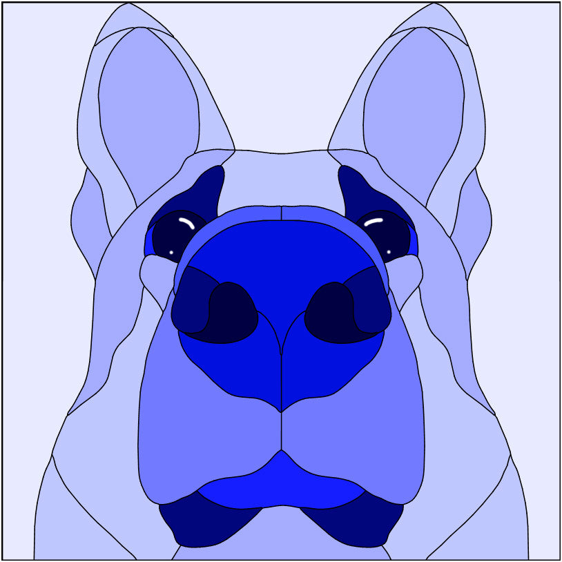GERMAN SHEPHERD NOSE BOOP SERIES Stained Glass Pattern / 15" x 15" Digital Download PDF PNG JPG SVG / Beginner to Intermediate / Hobby & Commercial License / Very Sherry Glass