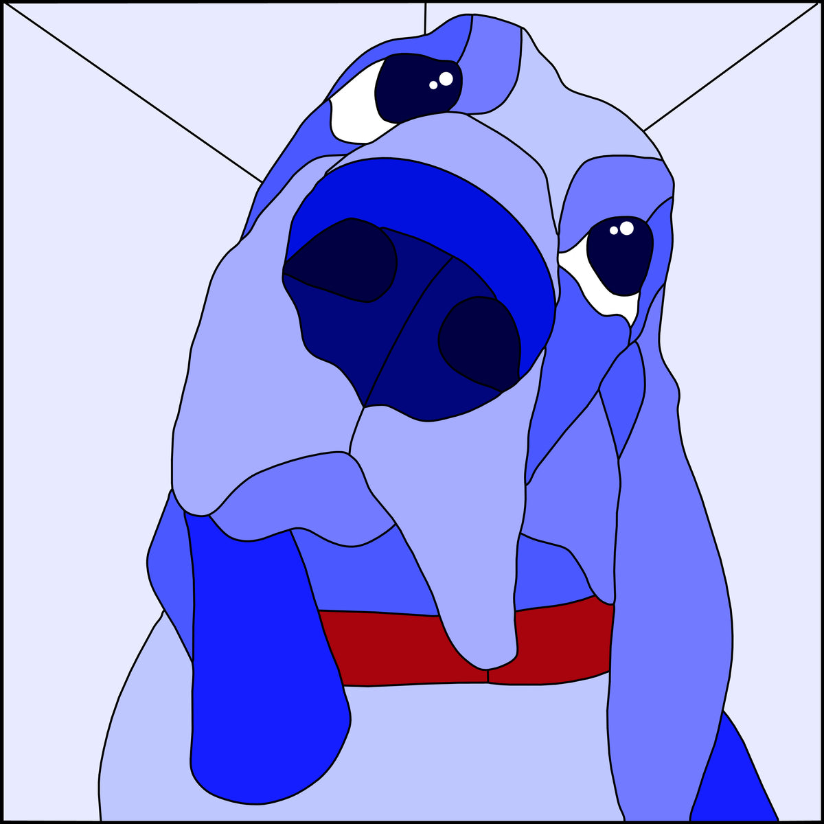 BASSET HOUND NOSE BOOP SERIES-Stained Glass Pattern / 15” x 15”   Digital Download PDF PNG JPG SVG and Resizable /Beginner to Intermediate / Hobby & Commercial License / Very Sherry Glass