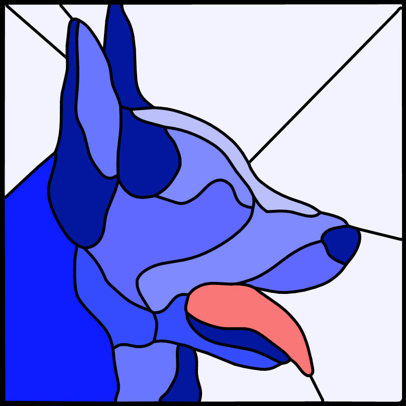 BLUE HEELER -Stained Glass Pattern / 15” x 15”   Digital Download PDF PNG JPG SVG and Resizable /Beginner to Intermediate / Hobby & Commercial License / Very Sherry Glass