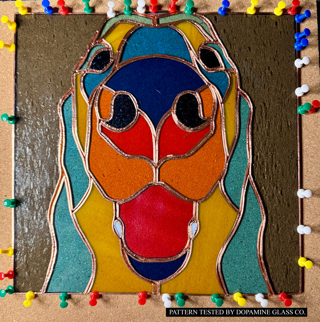 GOLDEN RETRIEVER NOSE BOOP SERIES-Stained Glass Pattern / 15” x 15”   Digital Download PDF PNG JPG SVG and Resizable /Beginner to Intermediate / Hobby & Commercial License / Very Sherry Glass