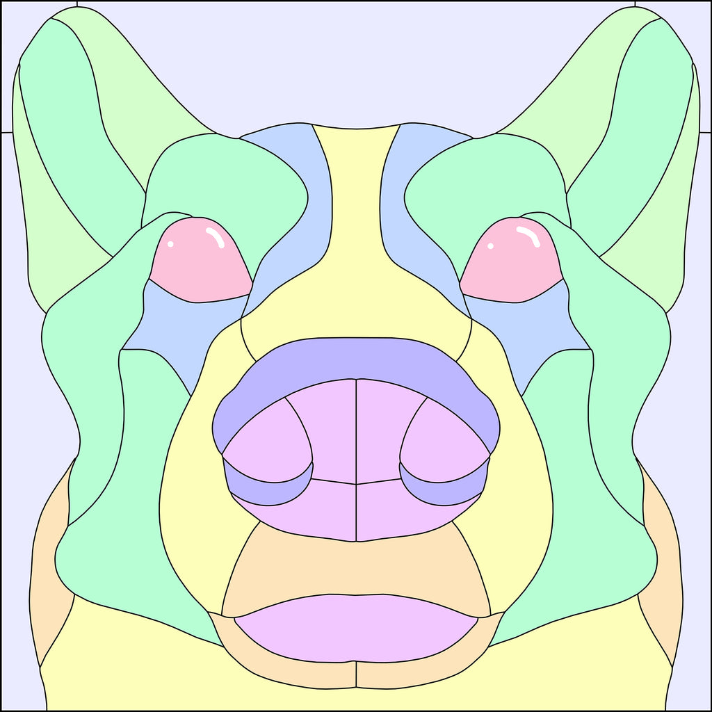 CORGI NOSE BOOP SERIES-Stained Glass Pattern / 15” x 15”   Digital Download PDF PNG JPG SVG and Resizable /Beginner to Intermediate / Hobby & Commercial License / Very Sherry Glass