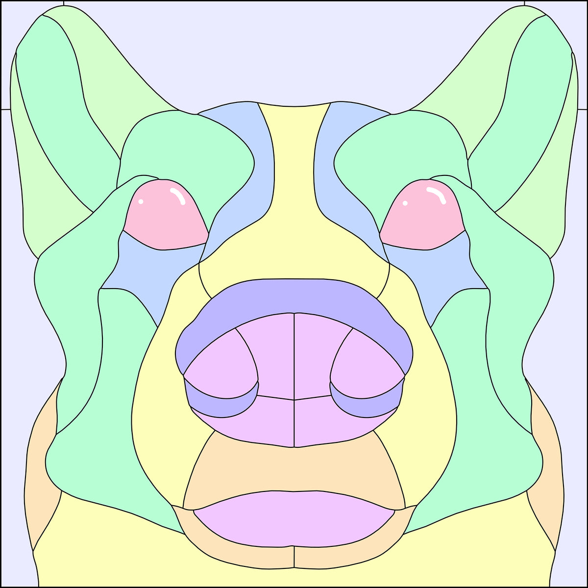 CORGI NOSE BOOP SERIES-Stained Glass Pattern / 15” x 15”   Digital Download PDF PNG JPG SVG and Resizable /Beginner to Intermediate / Hobby & Commercial License / Very Sherry Glass