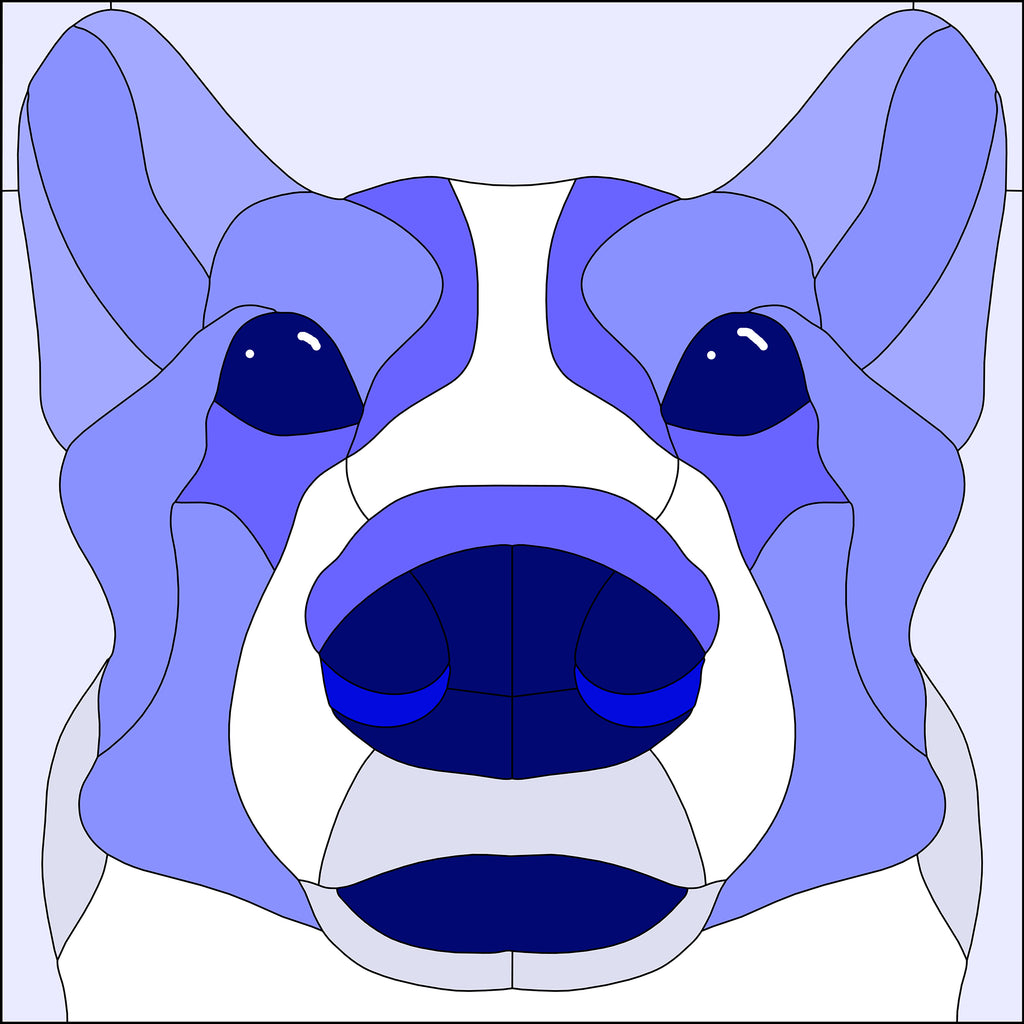 CORGI NOSE BOOP SERIES-Stained Glass Pattern / 15” x 15”   Digital Download PDF PNG JPG SVG and Resizable /Beginner to Intermediate / Hobby & Commercial License / Very Sherry Glass