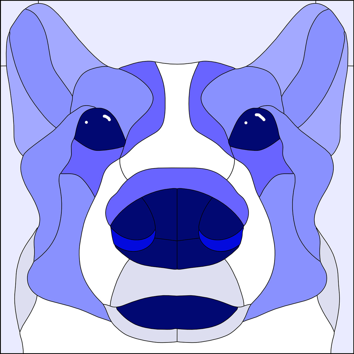 CORGI NOSE BOOP SERIES-Stained Glass Pattern / 15” x 15”   Digital Download PDF PNG JPG SVG and Resizable /Beginner to Intermediate / Hobby & Commercial License / Very Sherry Glass